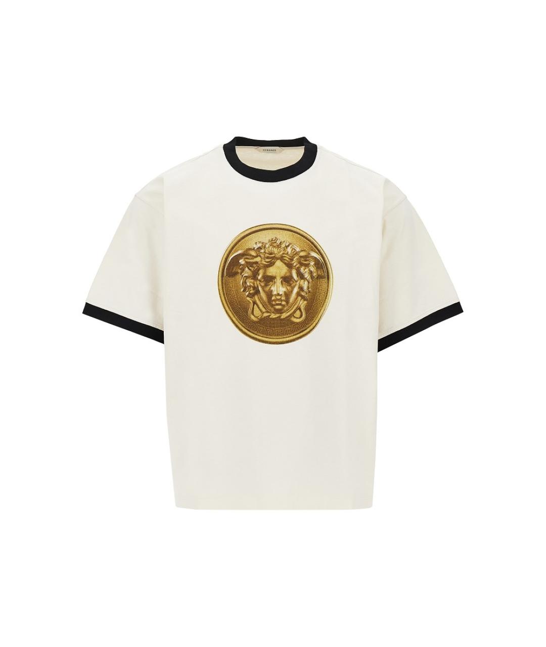 VERSACE Белая хлопковая футболка, фото 4