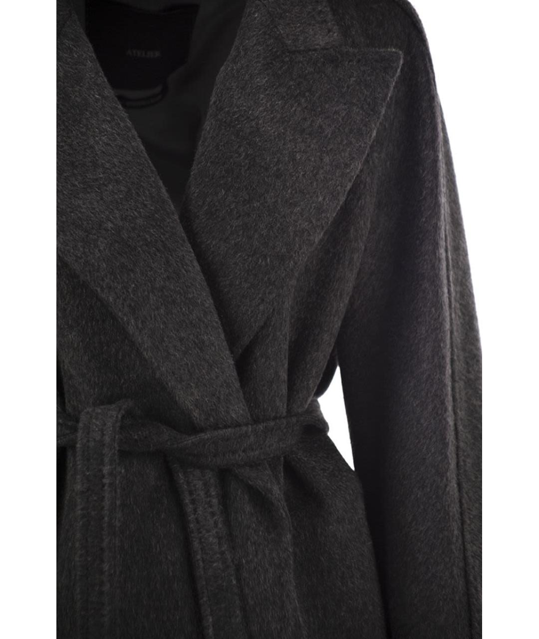 MAX MARA Антрацитовое шерстяное пальто, фото 4
