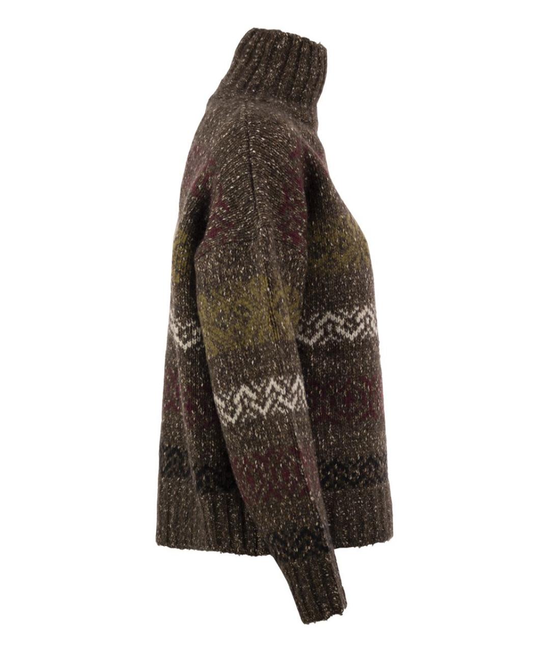 WEEKEND MAX MARA Коричневый шерстяной джемпер / свитер, фото 3