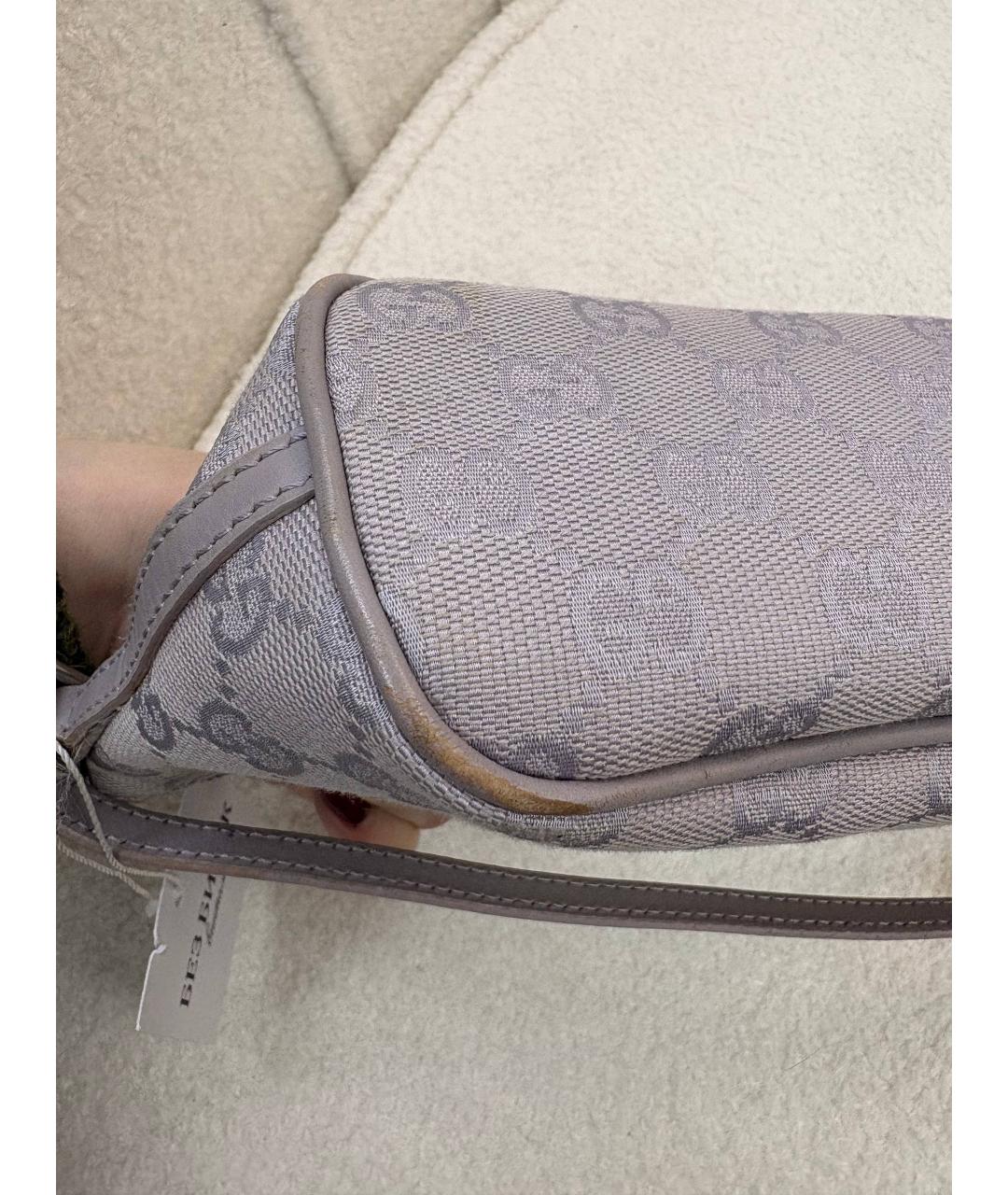 GUCCI Фиолетовая сумка с короткими ручками из канвы, фото 9