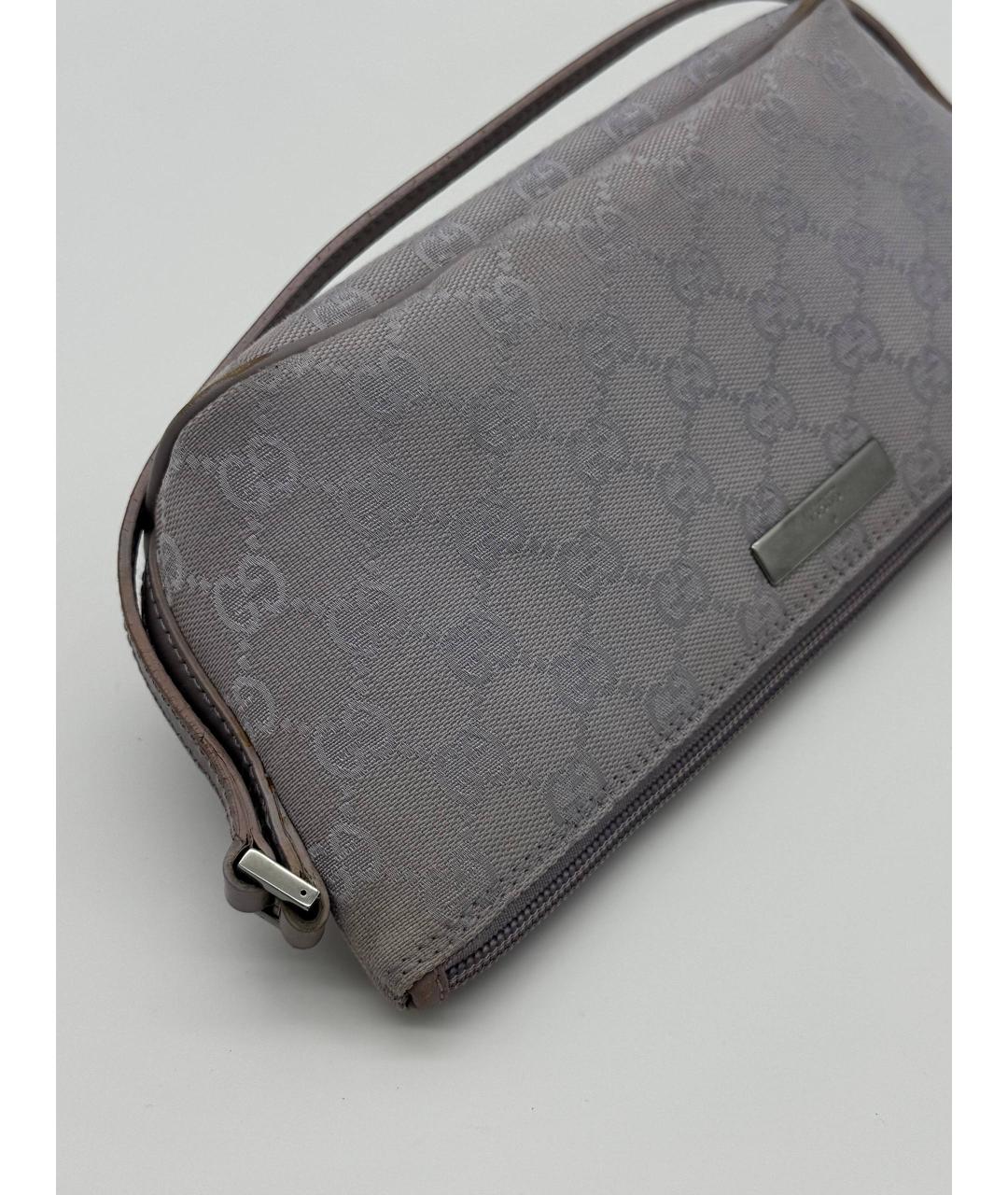 GUCCI Фиолетовая сумка с короткими ручками из канвы, фото 3