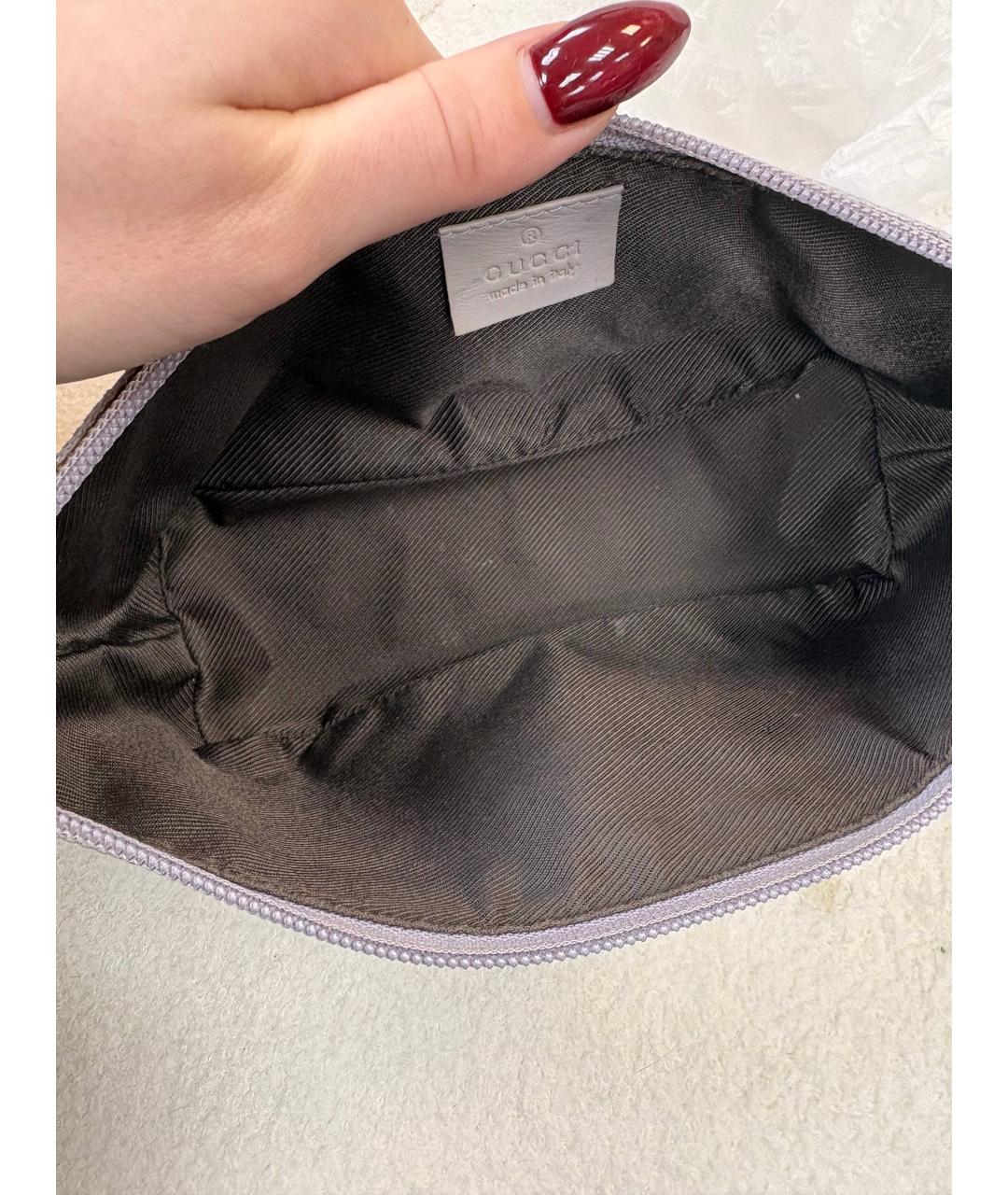 GUCCI Фиолетовая сумка с короткими ручками из канвы, фото 7