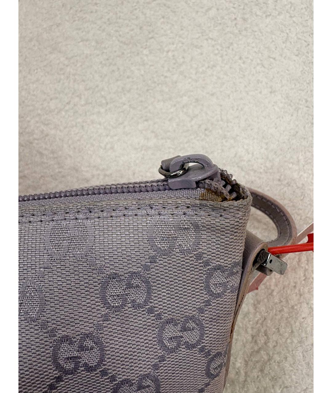 GUCCI Фиолетовая сумка с короткими ручками из канвы, фото 8