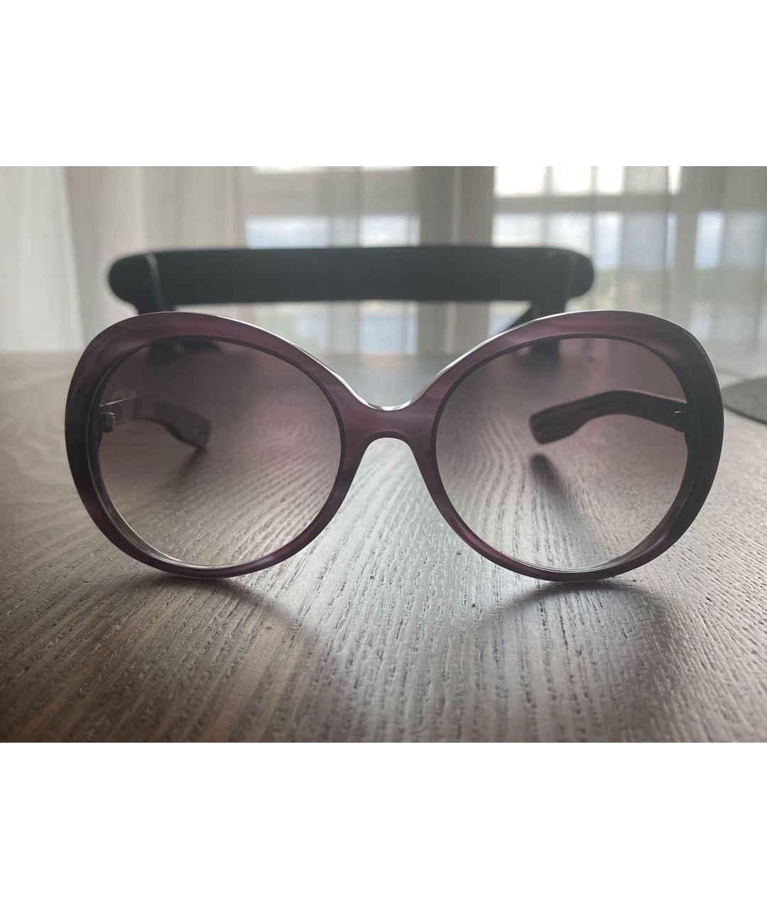 BOTTEGA VENETA Фиолетовые пластиковые солнцезащитные очки, фото 7