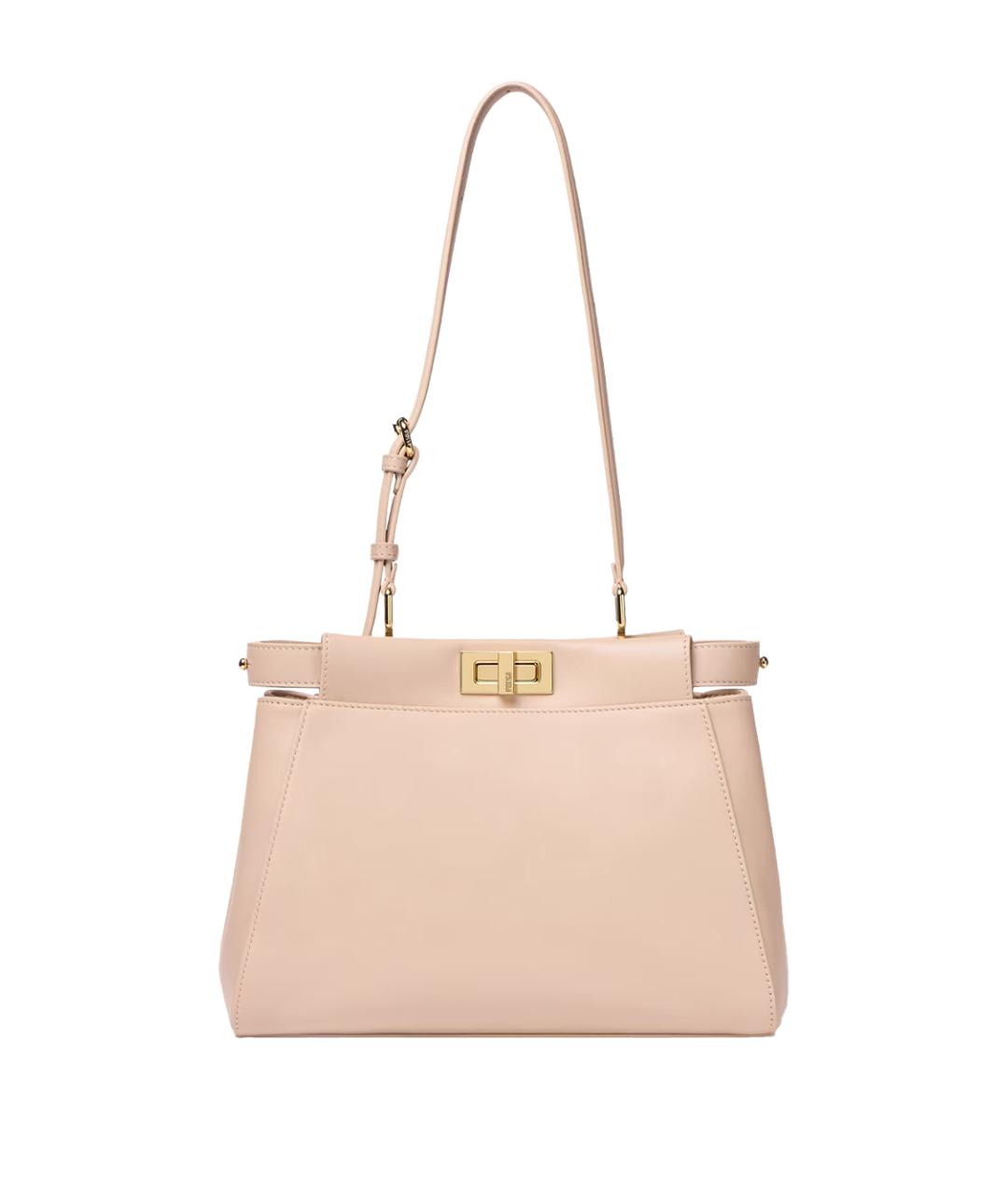 FENDI Розовая кожаная сумка тоут, фото 1