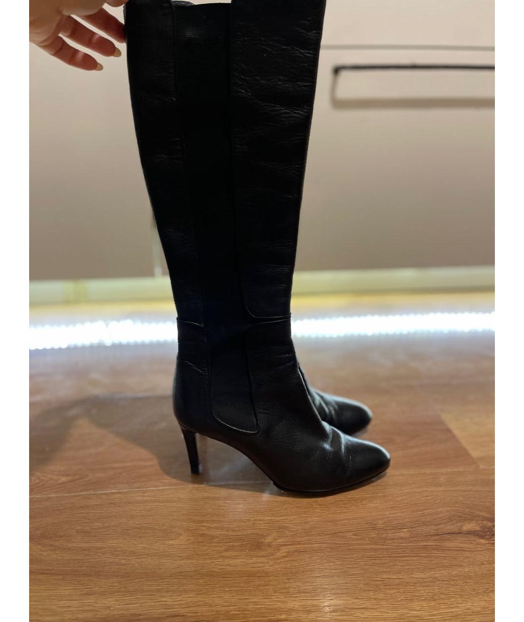 GIORGIO ARMANI Черные кожаные сапоги, фото 2