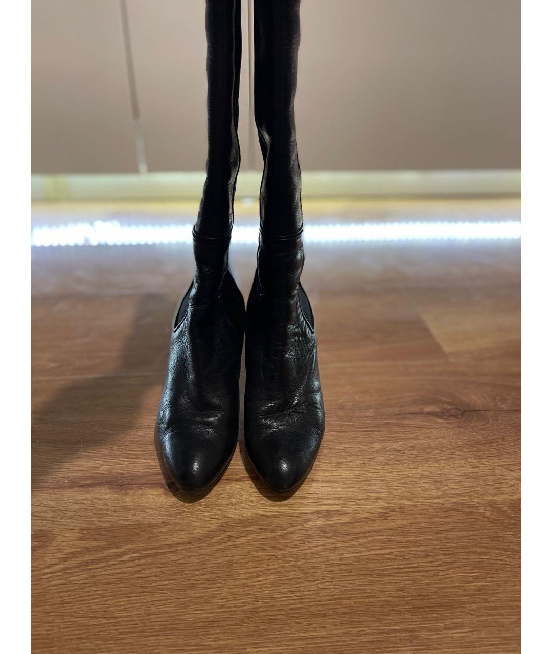 GIORGIO ARMANI Черные кожаные сапоги, фото 3