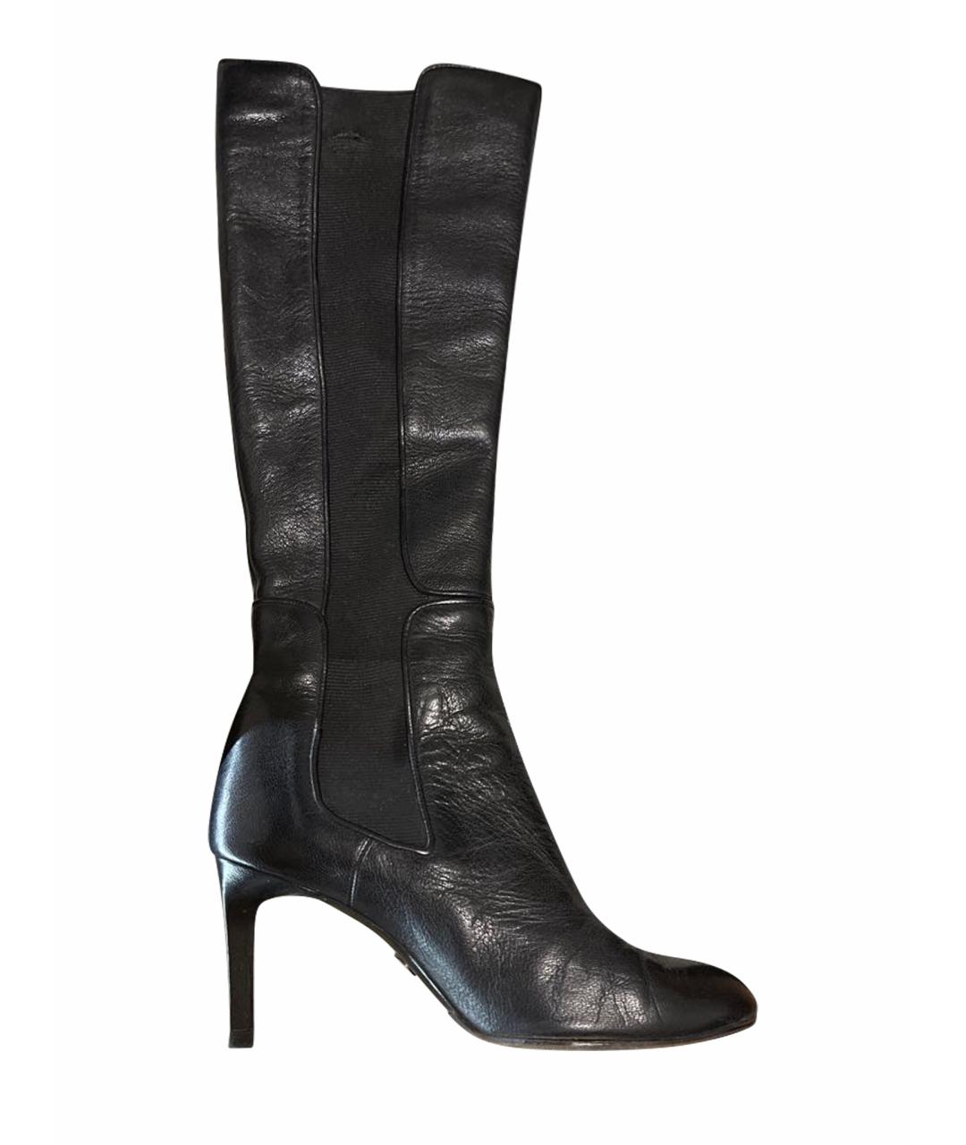 GIORGIO ARMANI Черные кожаные сапоги, фото 1