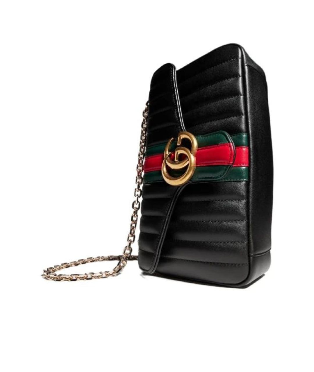 GUCCI Черная кожаная сумка через плечо, фото 3