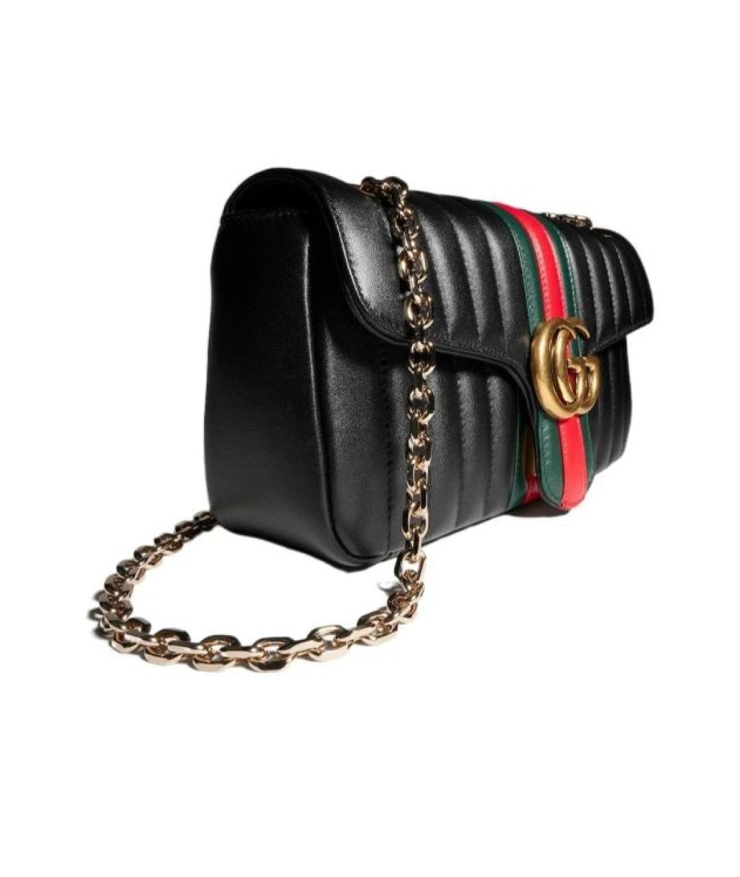 GUCCI Черная кожаная сумка через плечо, фото 2
