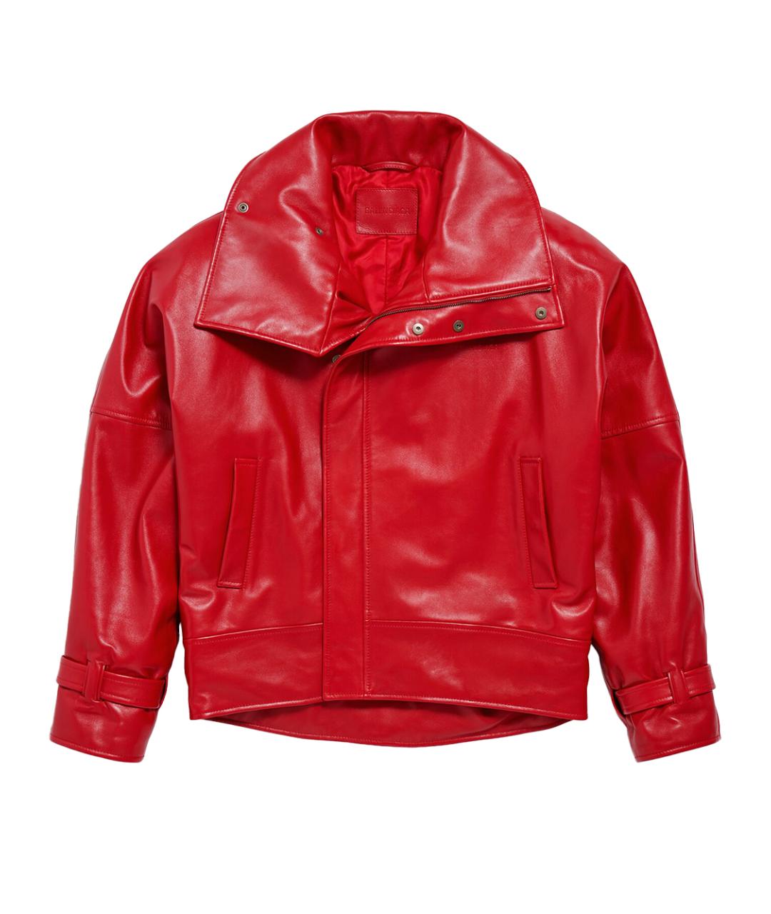BALENCIAGA Красная кожаная куртка, фото 1