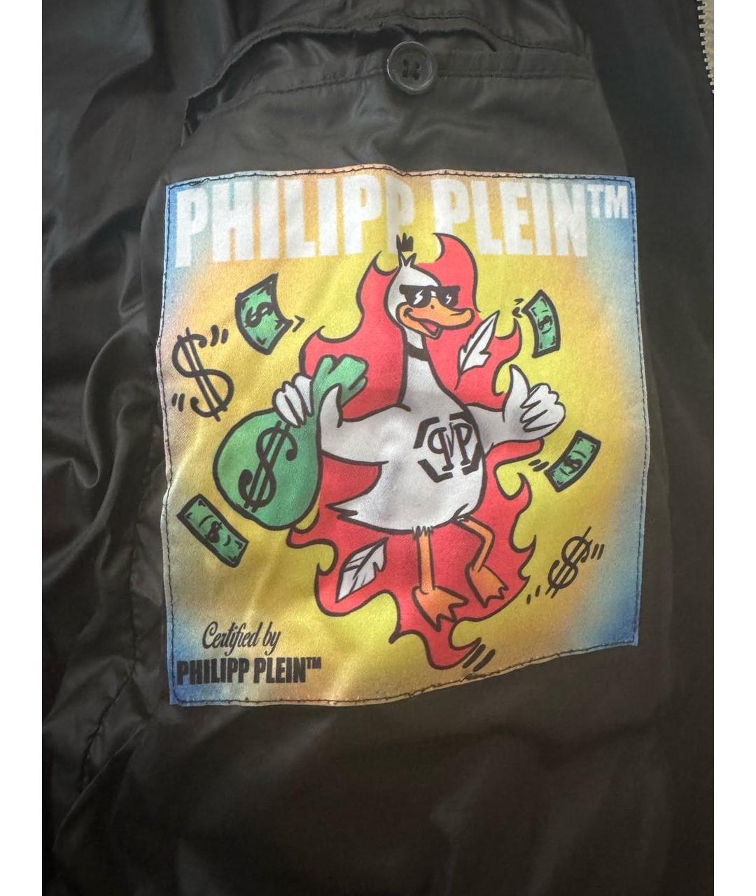 PHILIPP PLEIN Черная полиэстеровая куртка, фото 4