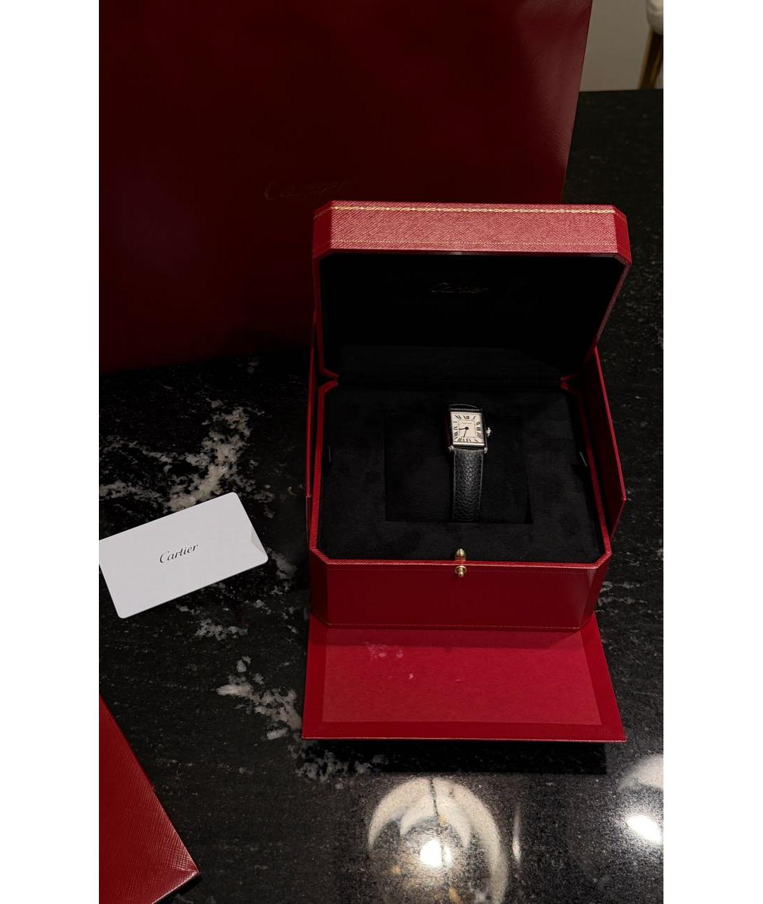 CARTIER Черные часы, фото 4