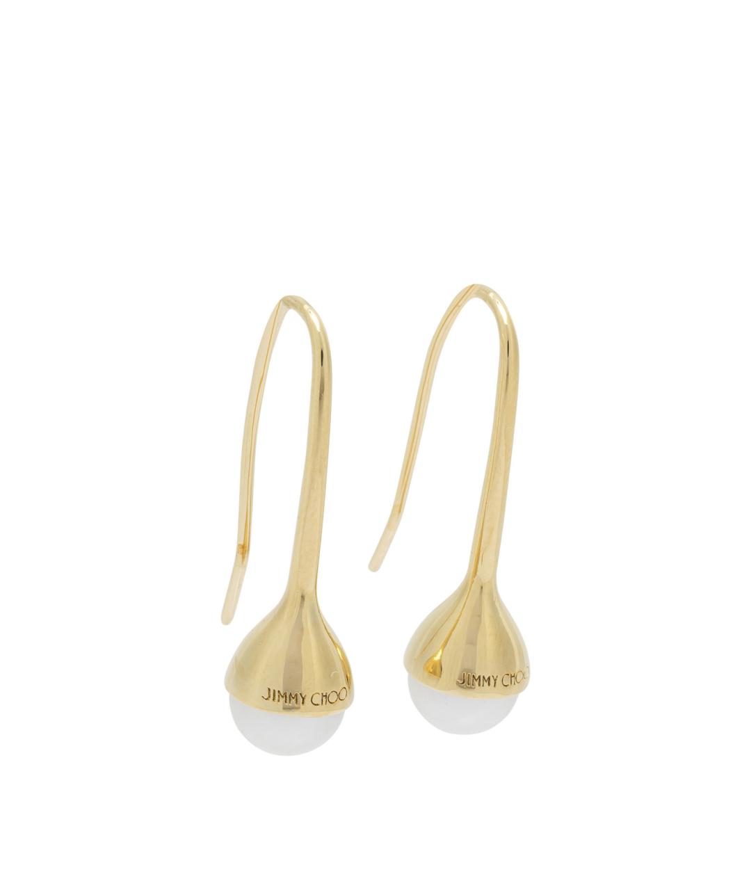 JIMMY CHOO Золотые металлические серьги, фото 1