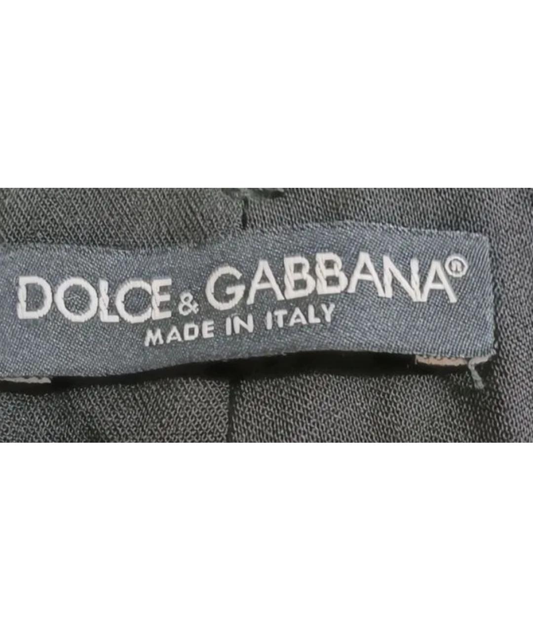 DOLCE&GABBANA Черные шерстяные прямые брюки, фото 3