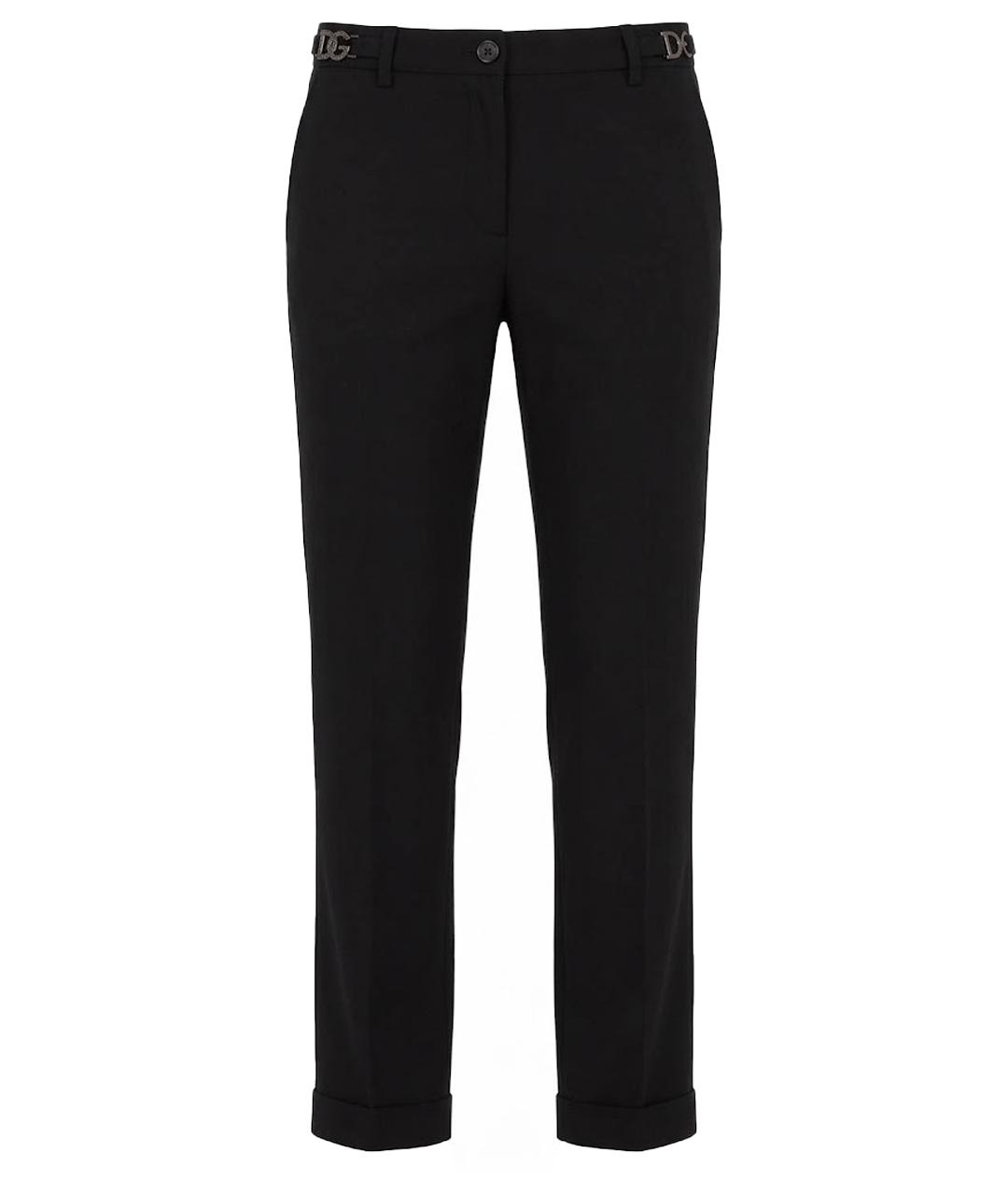 DOLCE&GABBANA Черные шерстяные прямые брюки, фото 1