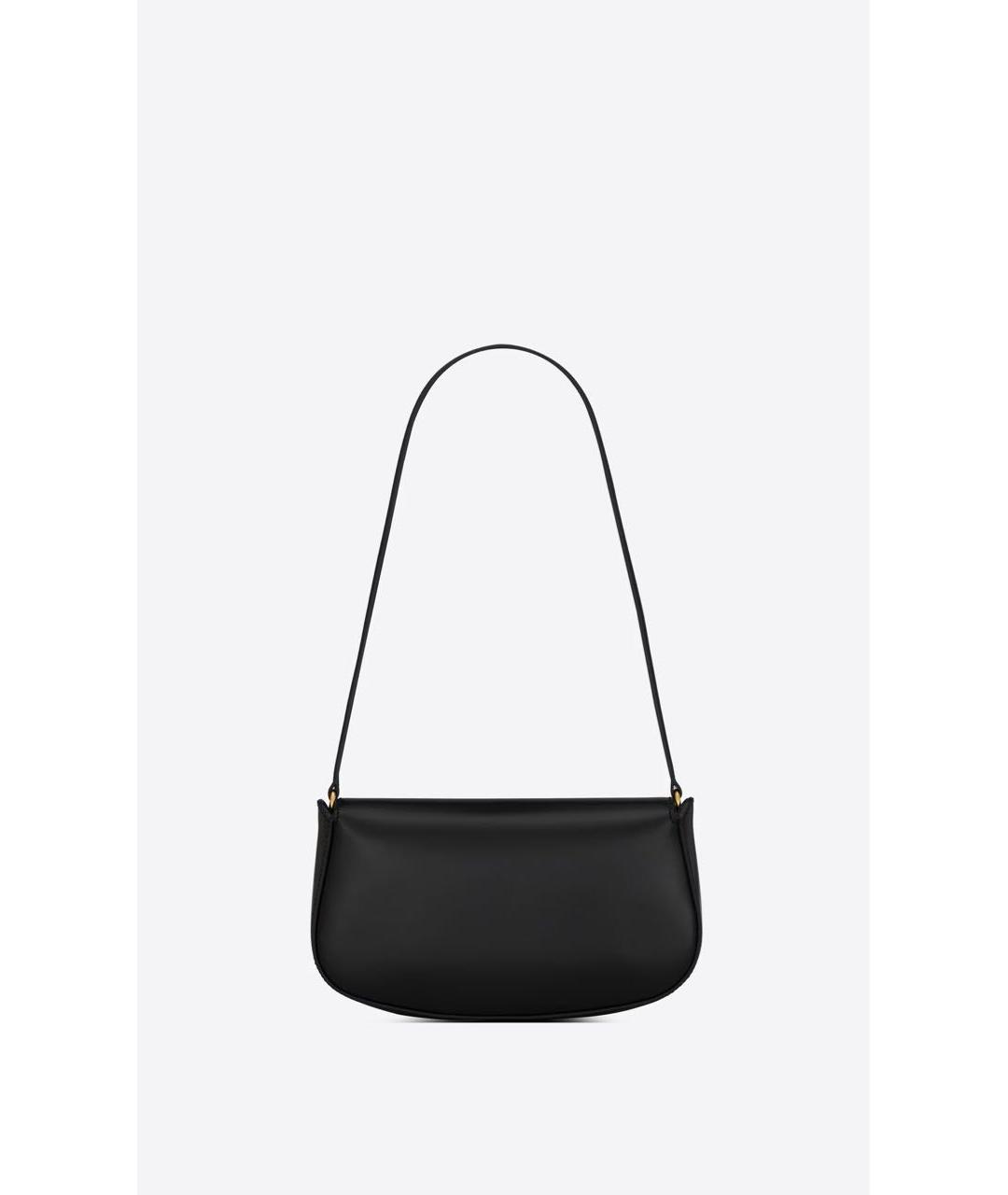 SAINT LAURENT Черная кожаная сумка с короткими ручками, фото 2