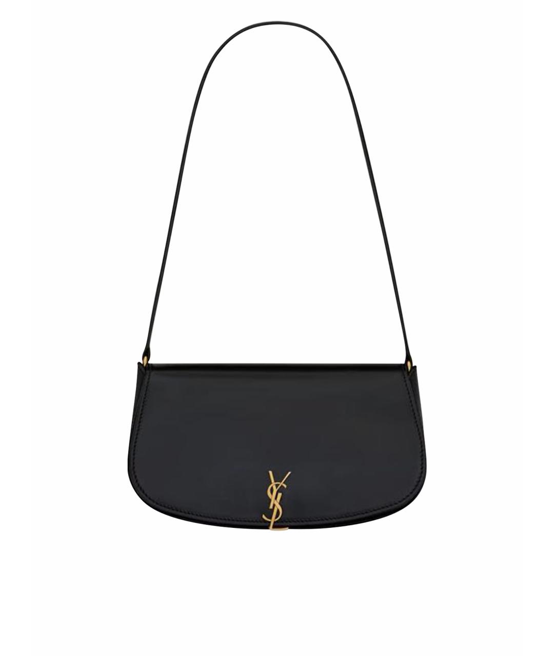SAINT LAURENT Черная кожаная сумка с короткими ручками, фото 1