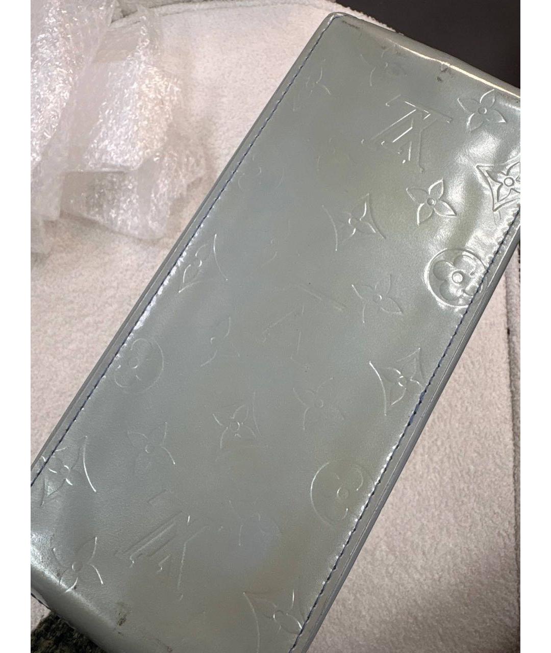 LOUIS VUITTON Голубая сумка с короткими ручками из лакированной кожи, фото 7