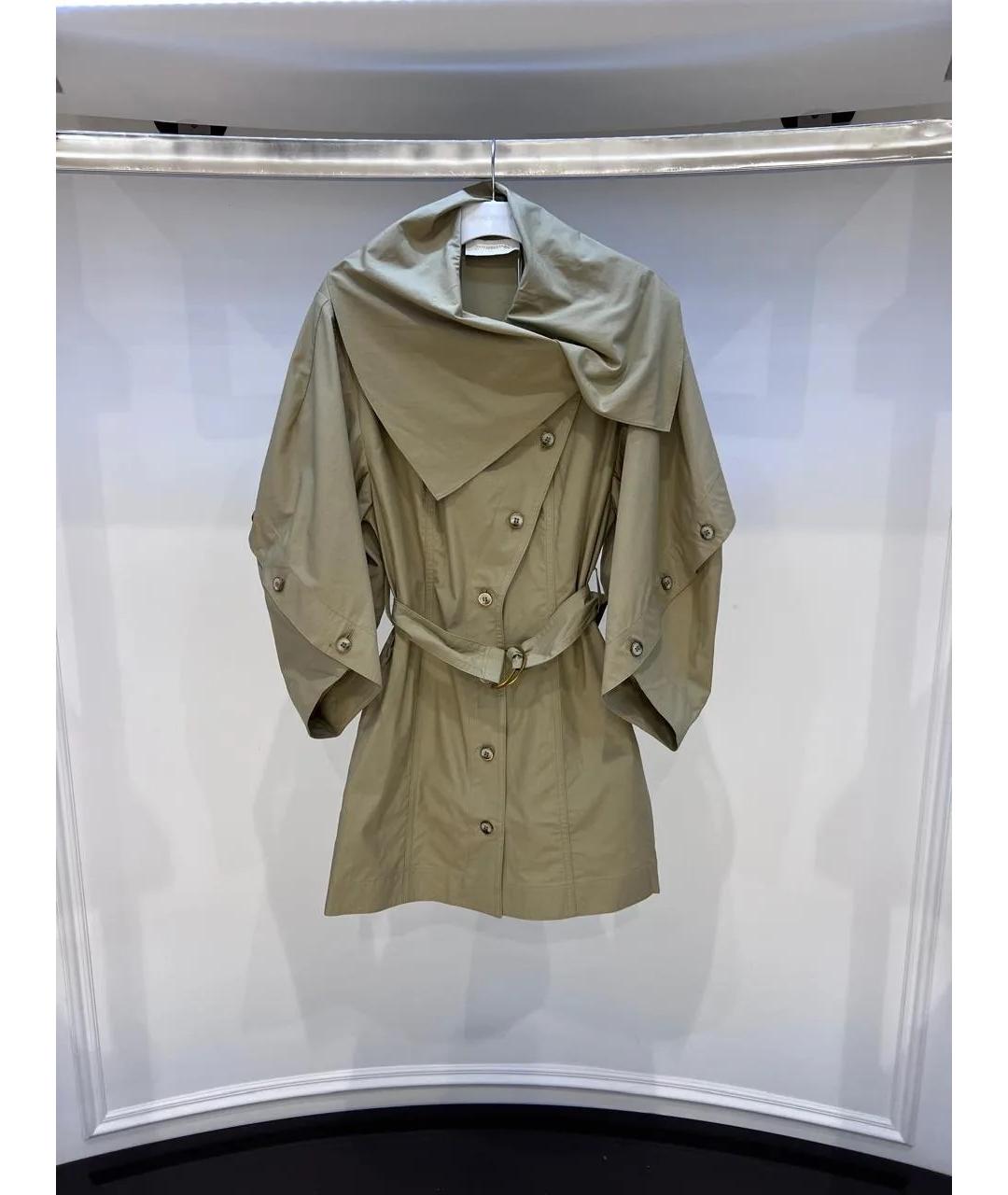ZIMMERMANN Хаки хлопковое повседневное платье, фото 2