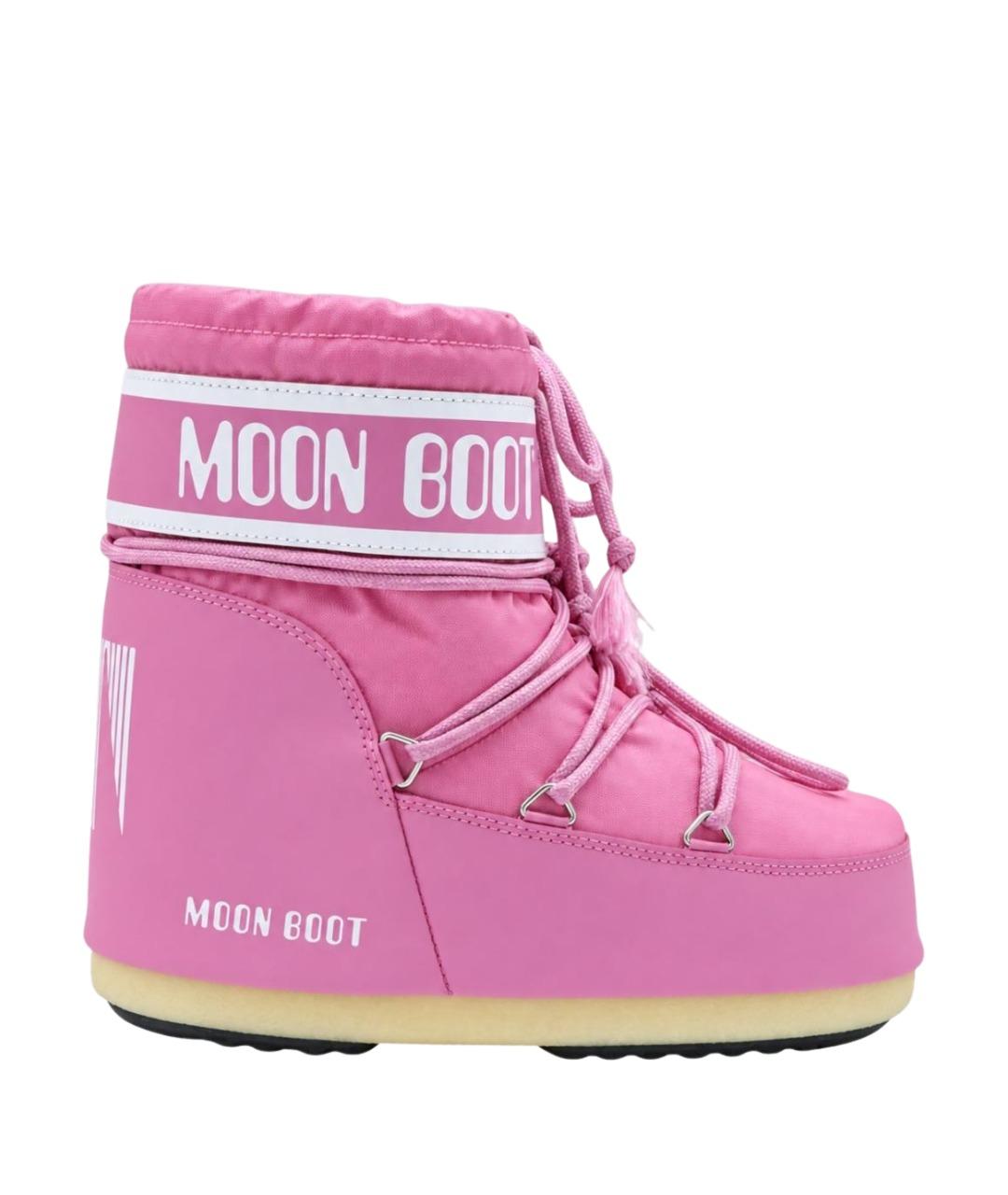 MOON BOOT Розовые синтетические ботинки, фото 1