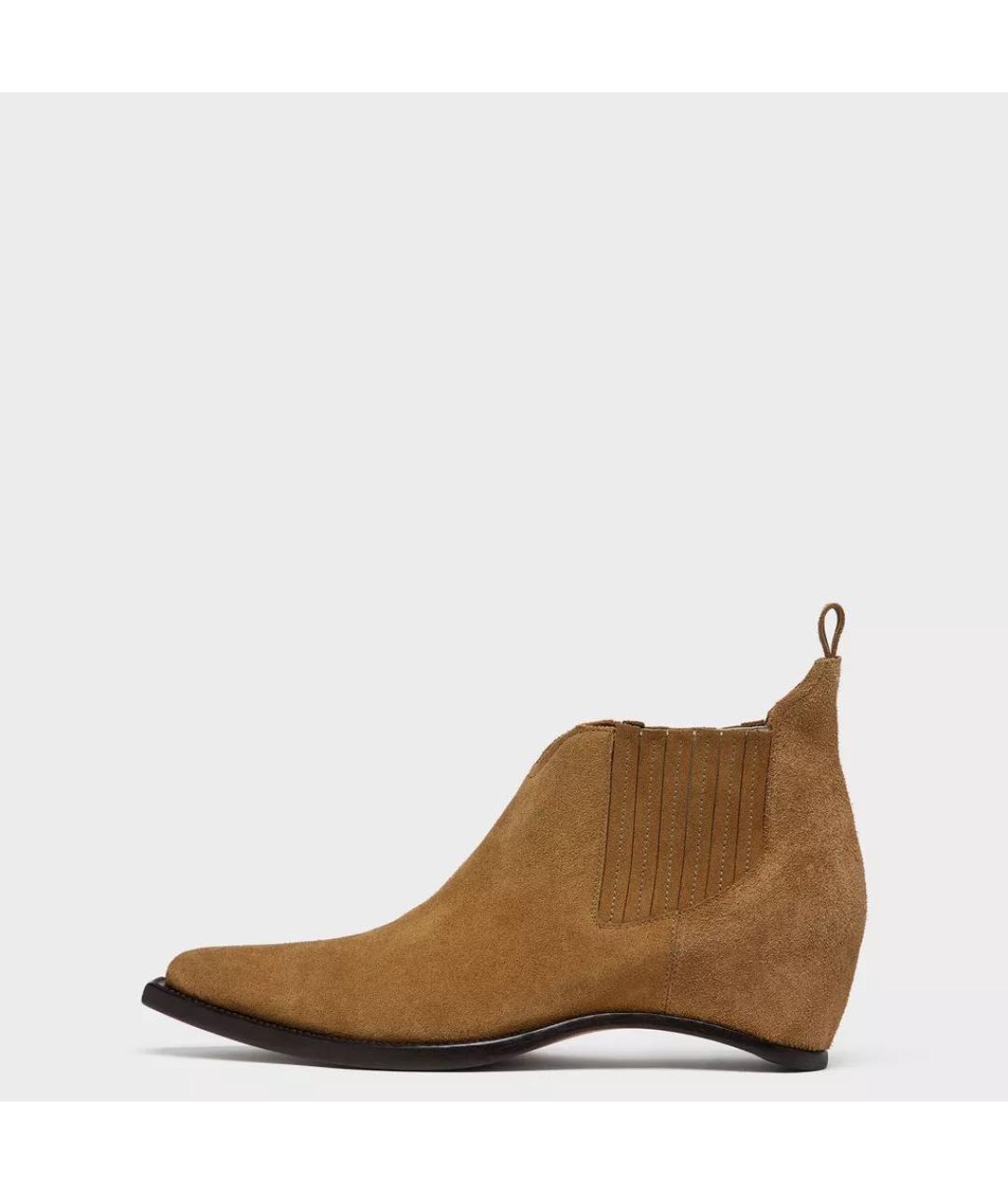 MAISON MARGIELA Коричневые замшевые высокие ботинки, фото 6