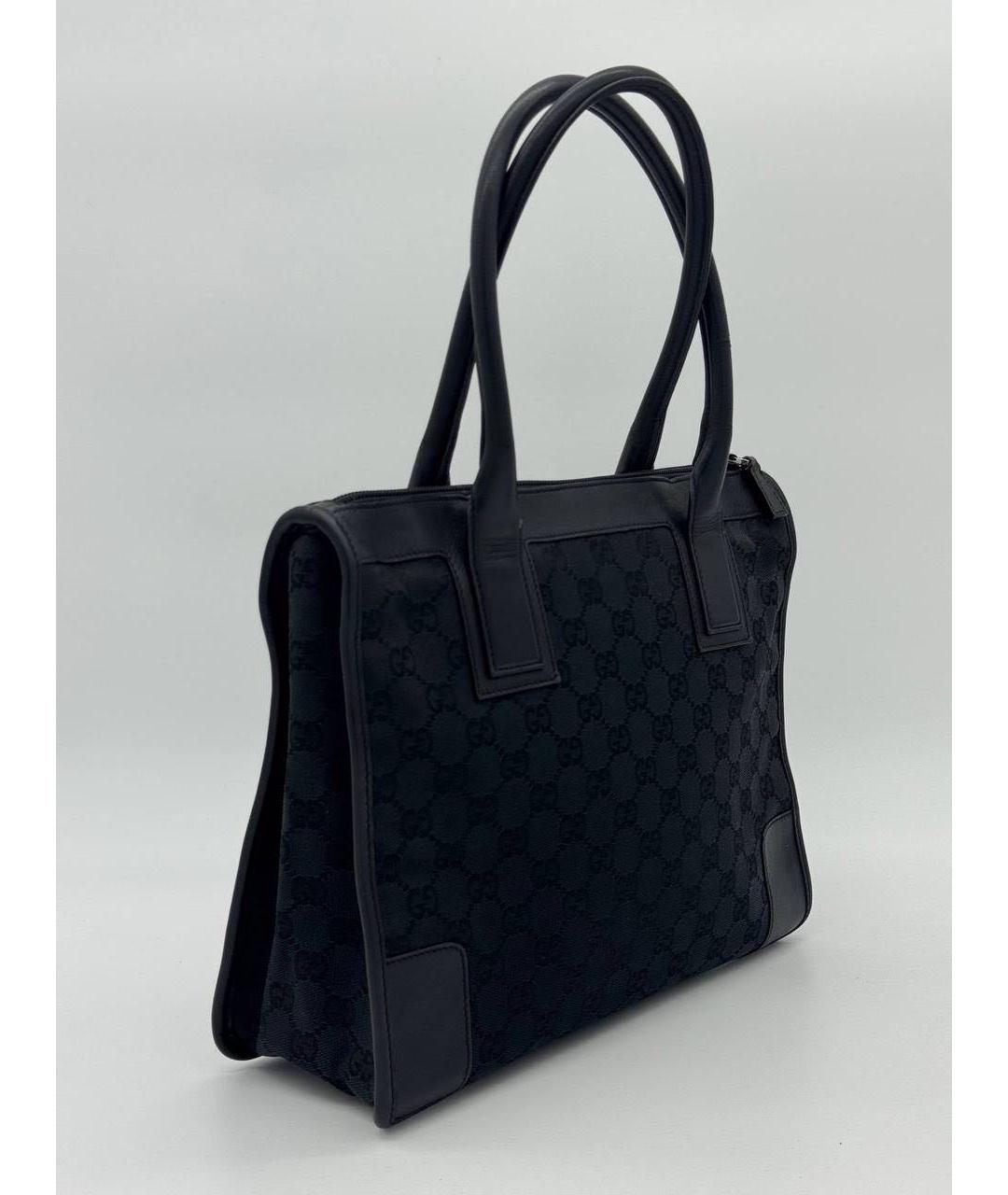 GUCCI Черная кожаная сумка с короткими ручками, фото 2