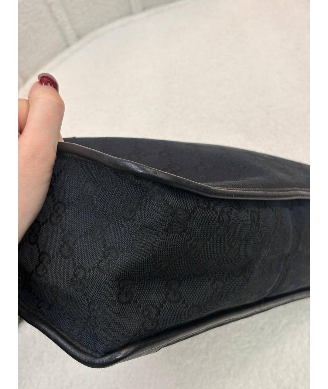 GUCCI Черная кожаная сумка с короткими ручками, фото 6
