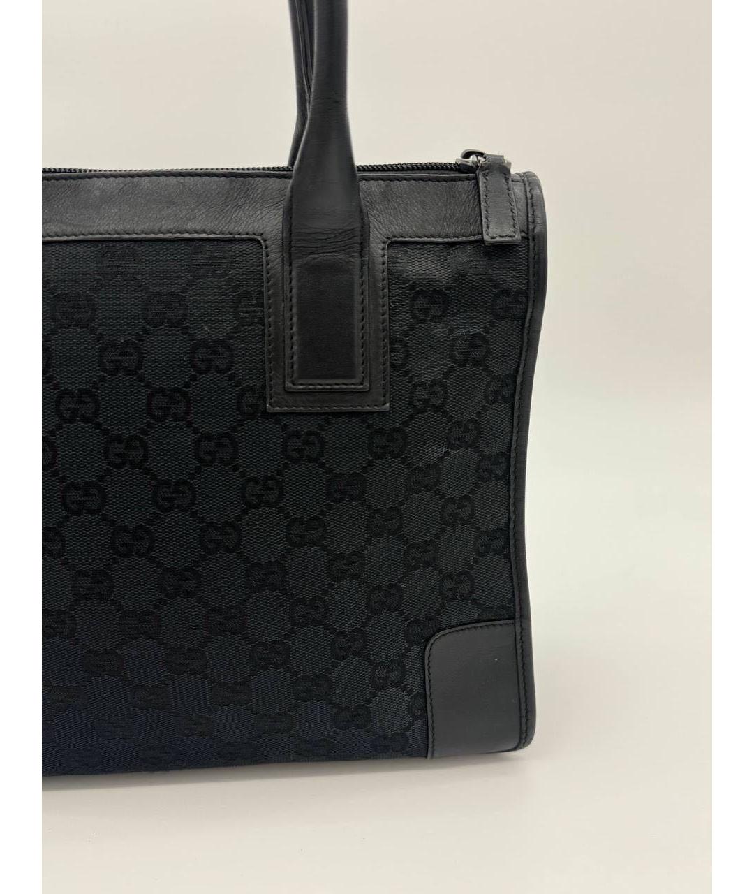 GUCCI Черная кожаная сумка с короткими ручками, фото 5