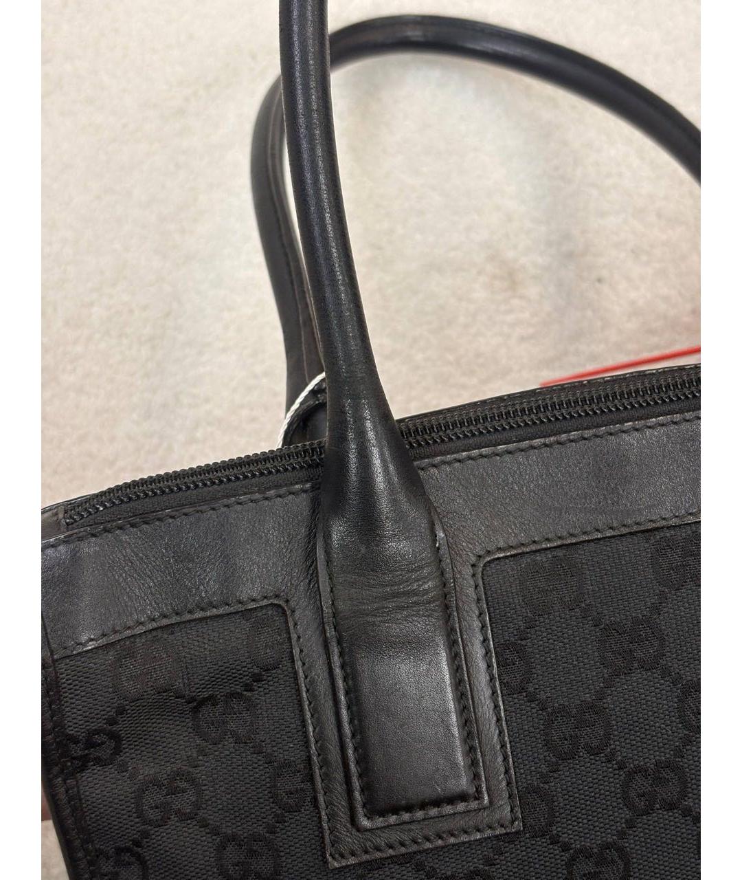 GUCCI Черная кожаная сумка с короткими ручками, фото 7