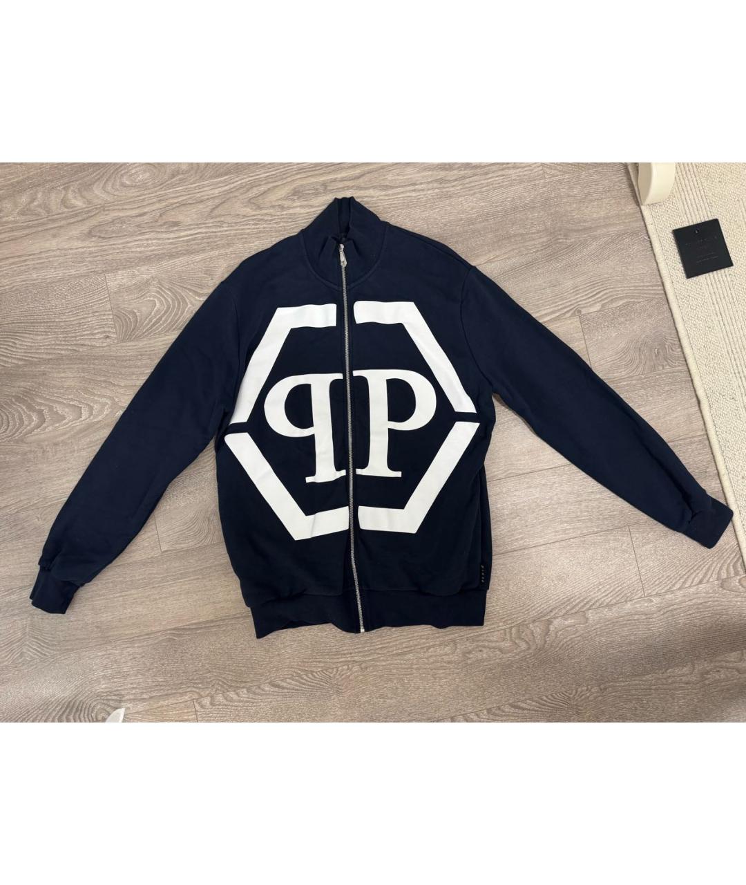 PHILIPP PLEIN Темно-синий хлопковый спортивный костюм, фото 6