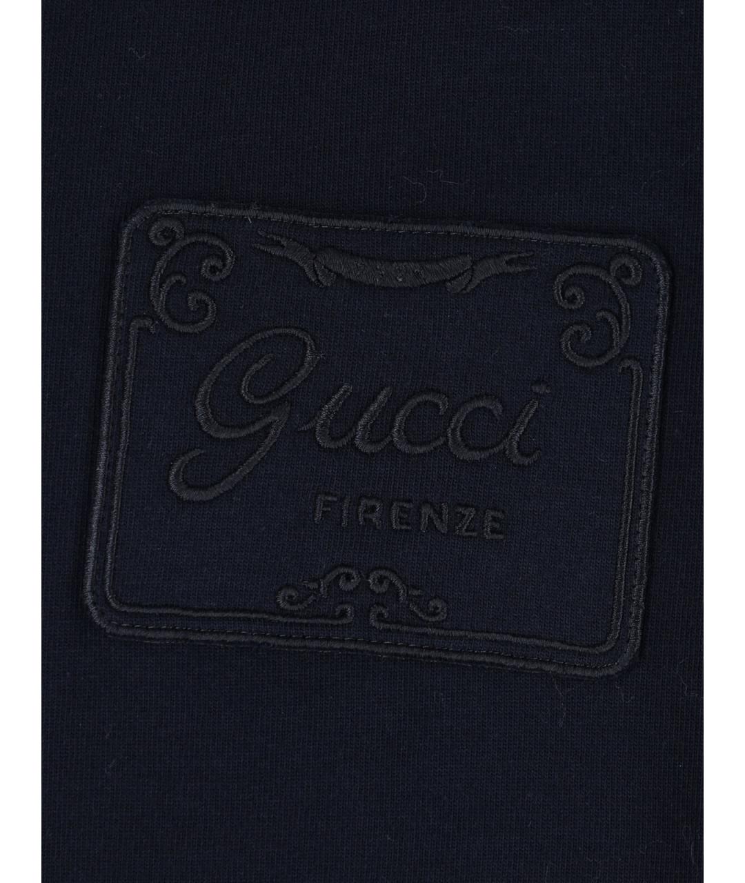 GUCCI Синяя хлопковая футболка, фото 3