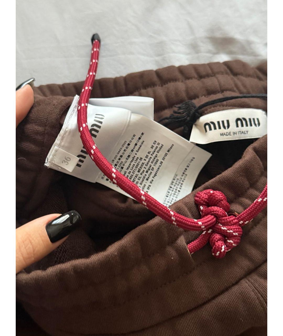 MIU MIU Коричневые хлопковые шорты, фото 3