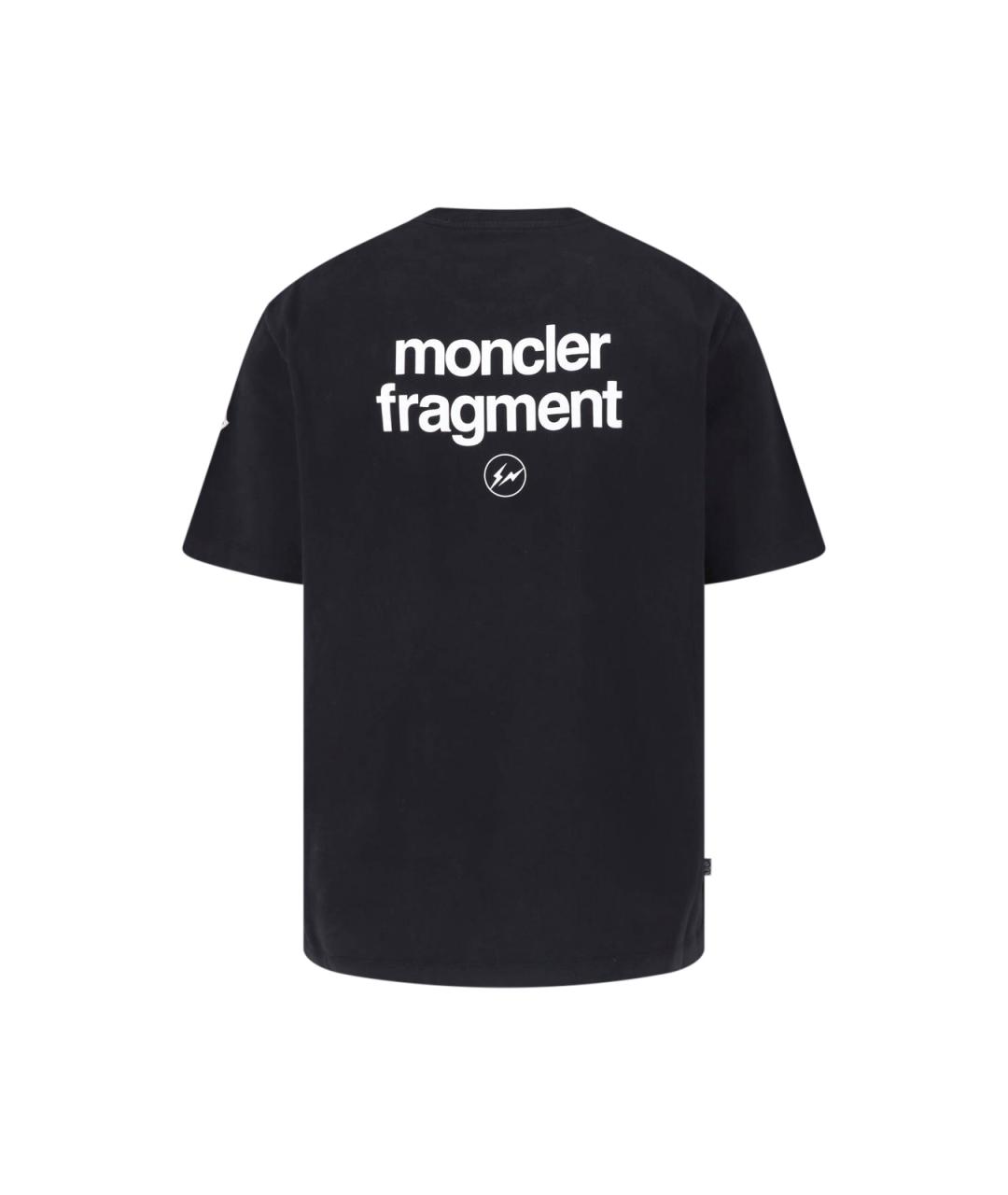 MONCLER Черная хлопковая футболка, фото 2