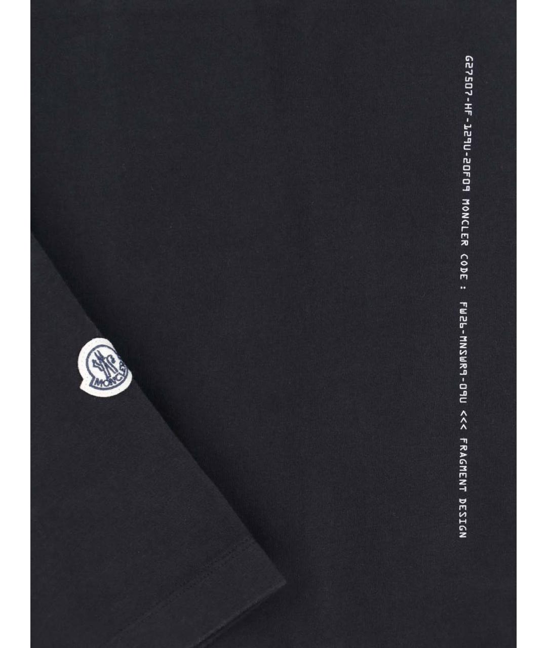MONCLER Черная хлопковая футболка, фото 3
