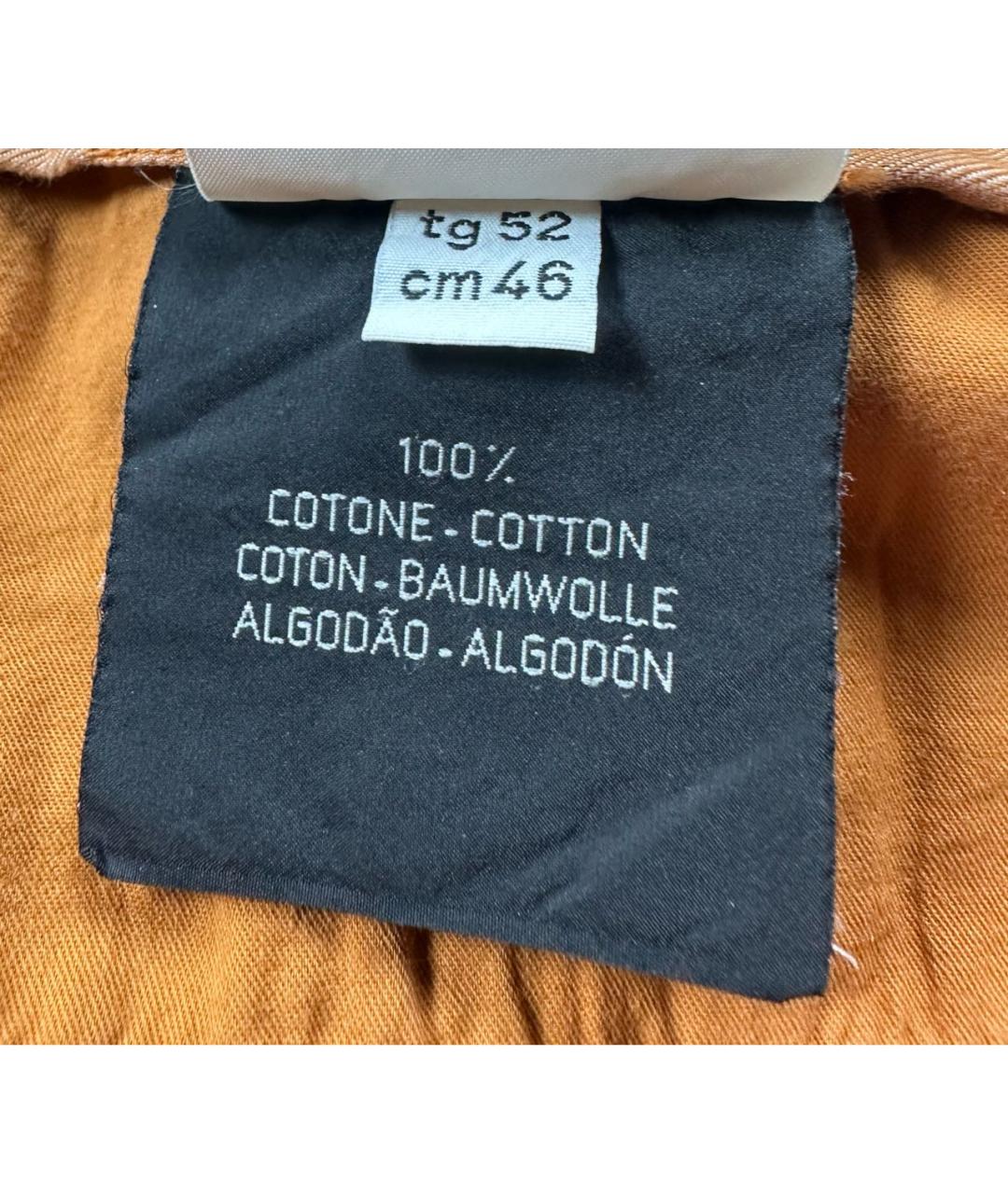 ERMENEGILDO ZEGNA XXX Оранжевые хлопковые брюки чинос, фото 8