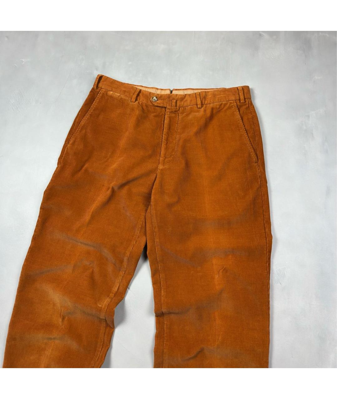 ERMENEGILDO ZEGNA XXX Оранжевые хлопковые брюки чинос, фото 5