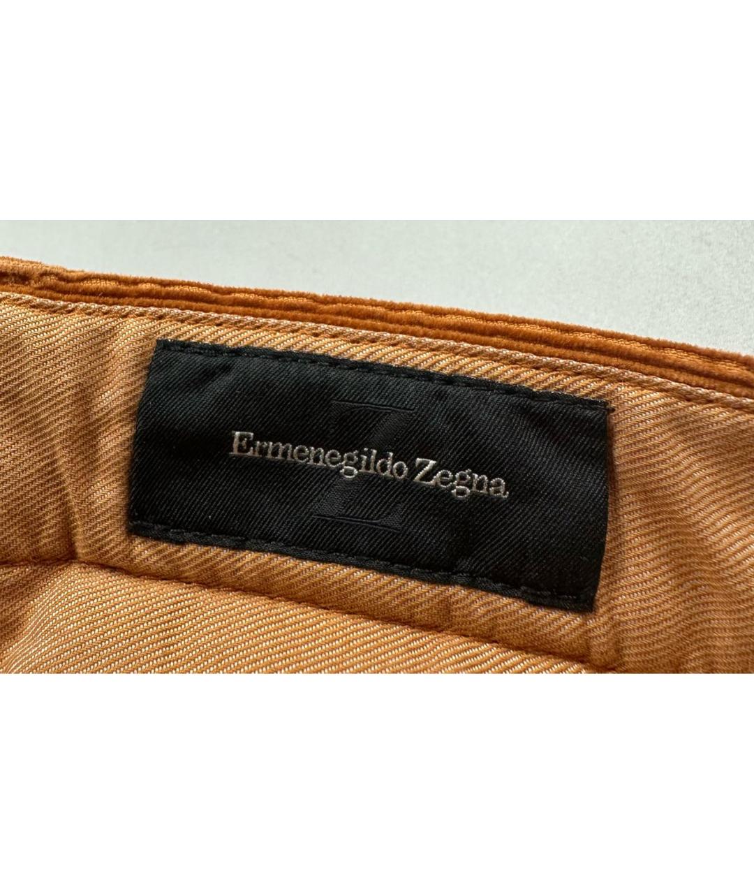 ERMENEGILDO ZEGNA XXX Оранжевые хлопковые брюки чинос, фото 6