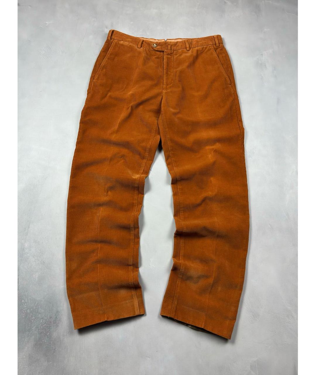 ERMENEGILDO ZEGNA XXX Оранжевые хлопковые брюки чинос, фото 9