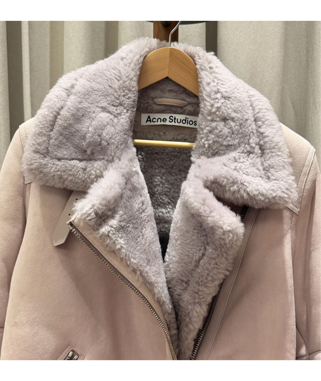 ACNE STUDIOS Розовая меховая дубленка, фото 3