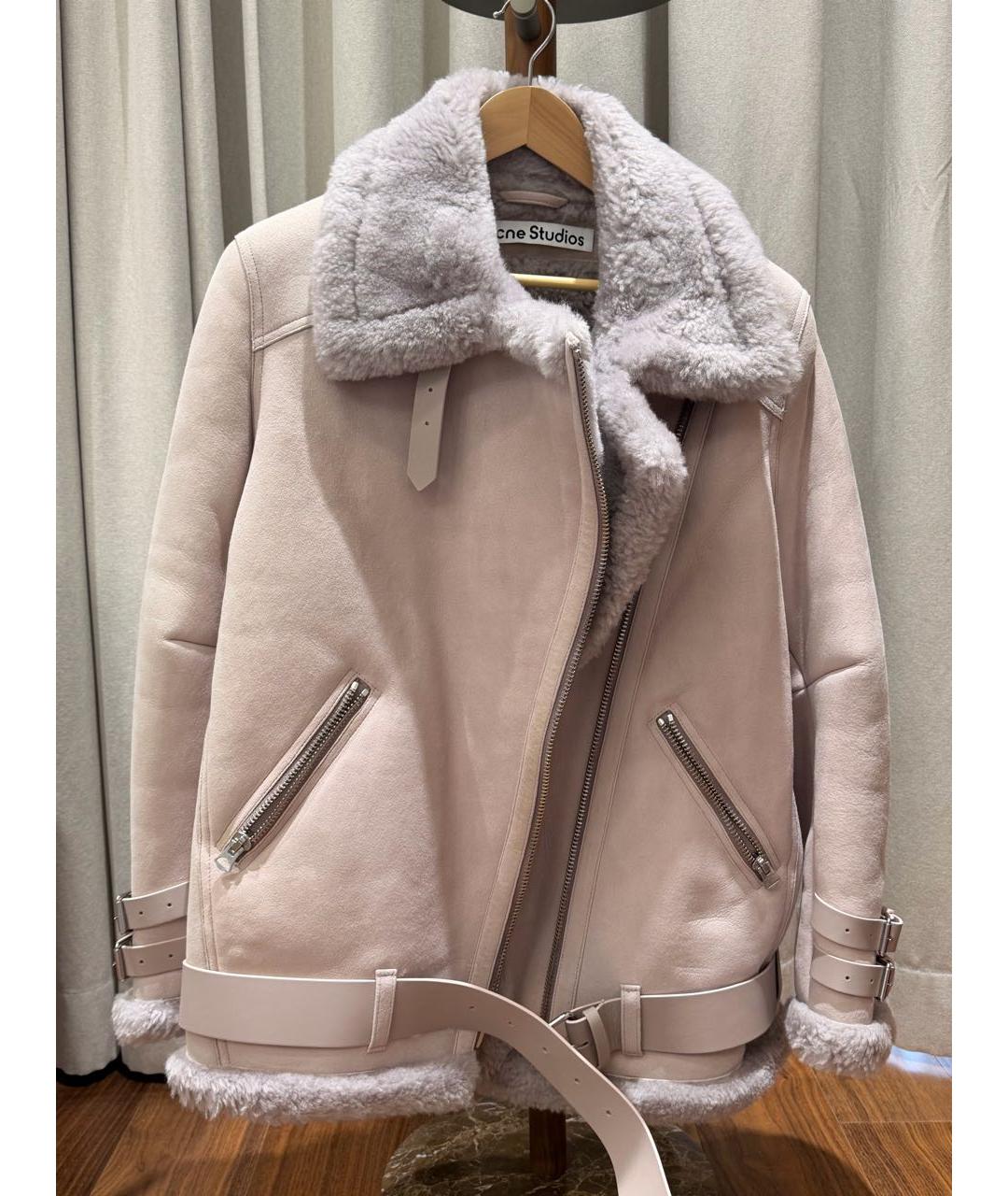 ACNE STUDIOS Розовая меховая дубленка, фото 7