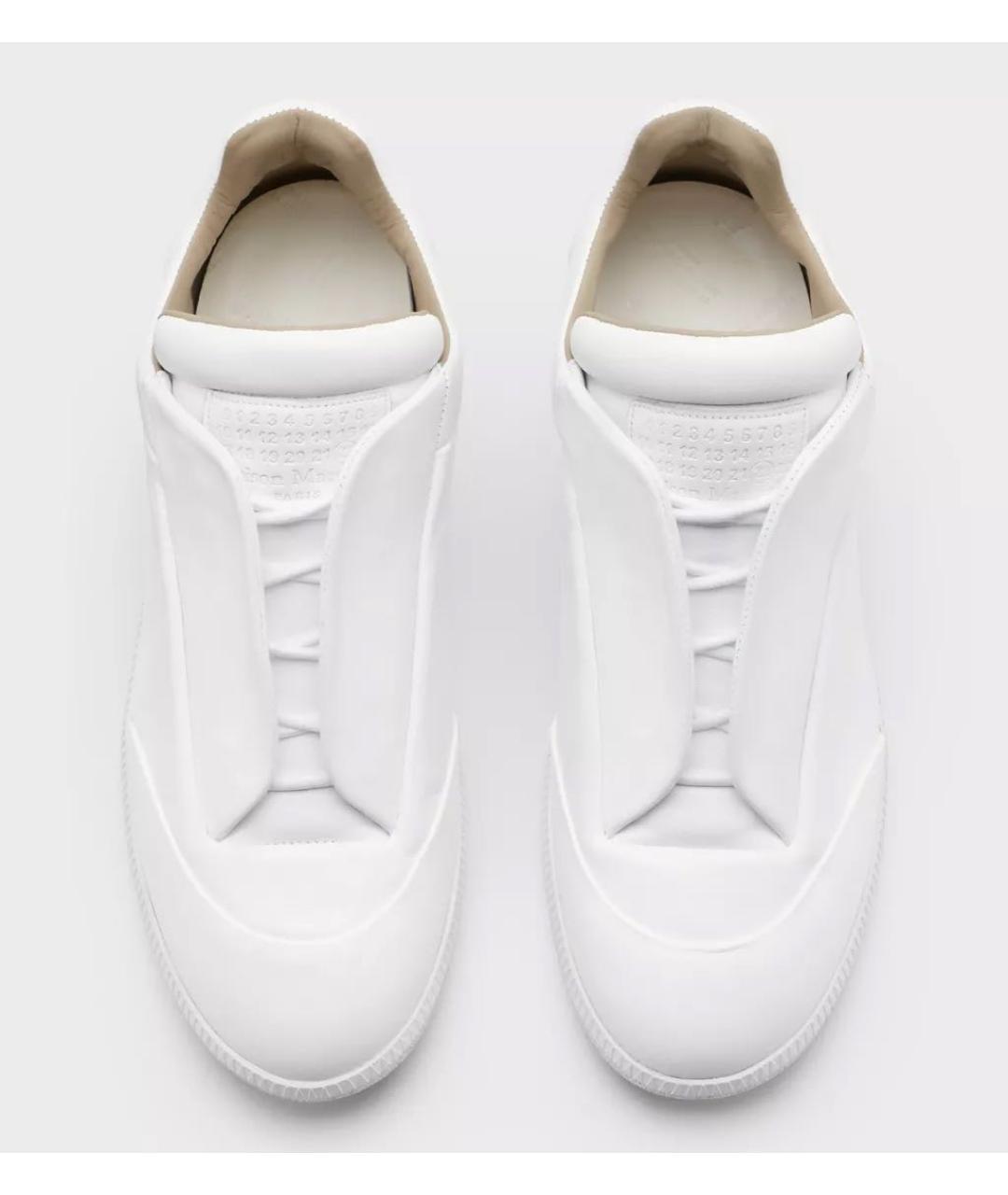 MAISON MARGIELA Белые кожаные низкие кроссовки / кеды, фото 3