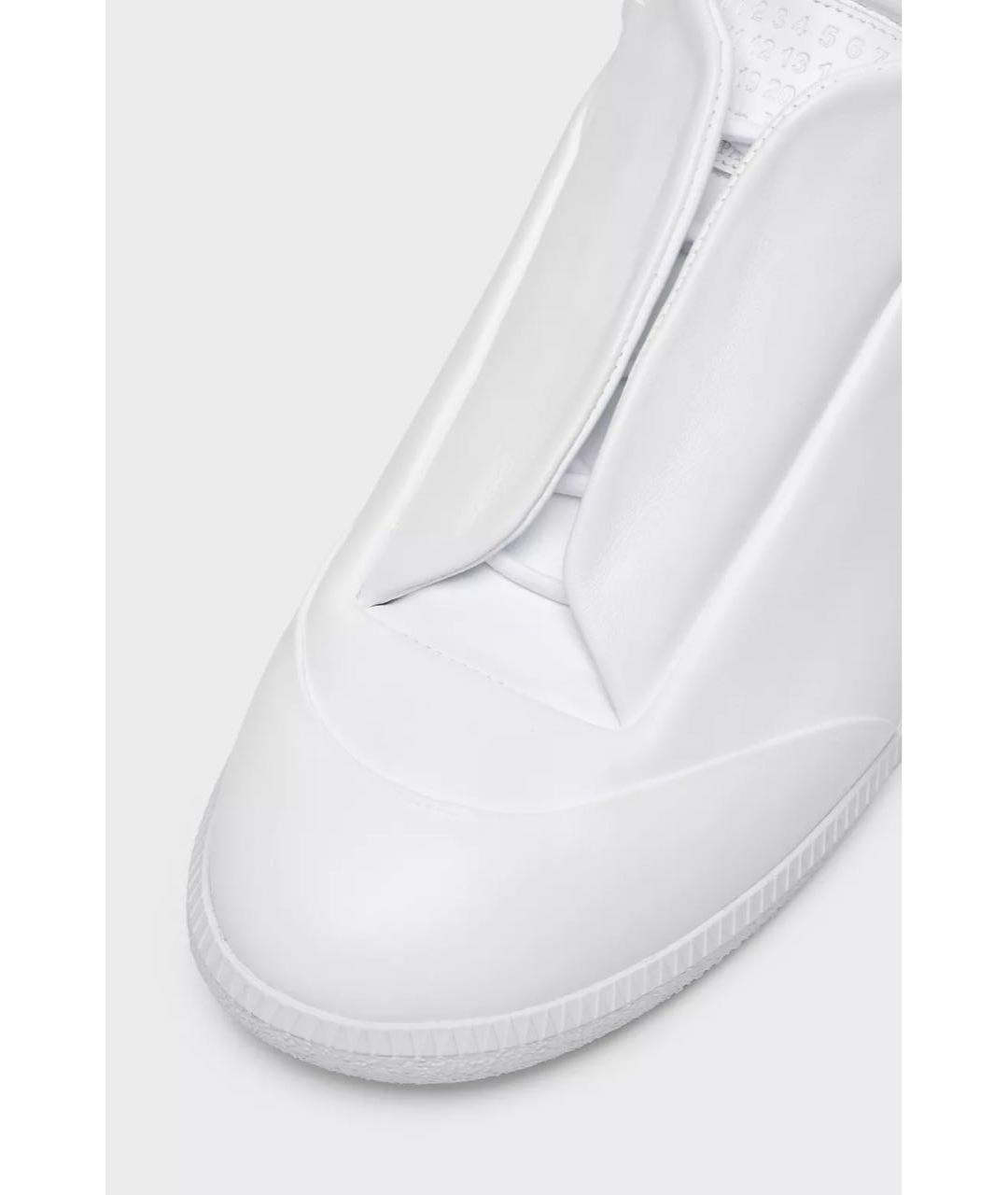 MAISON MARGIELA Белые кожаные низкие кроссовки / кеды, фото 5