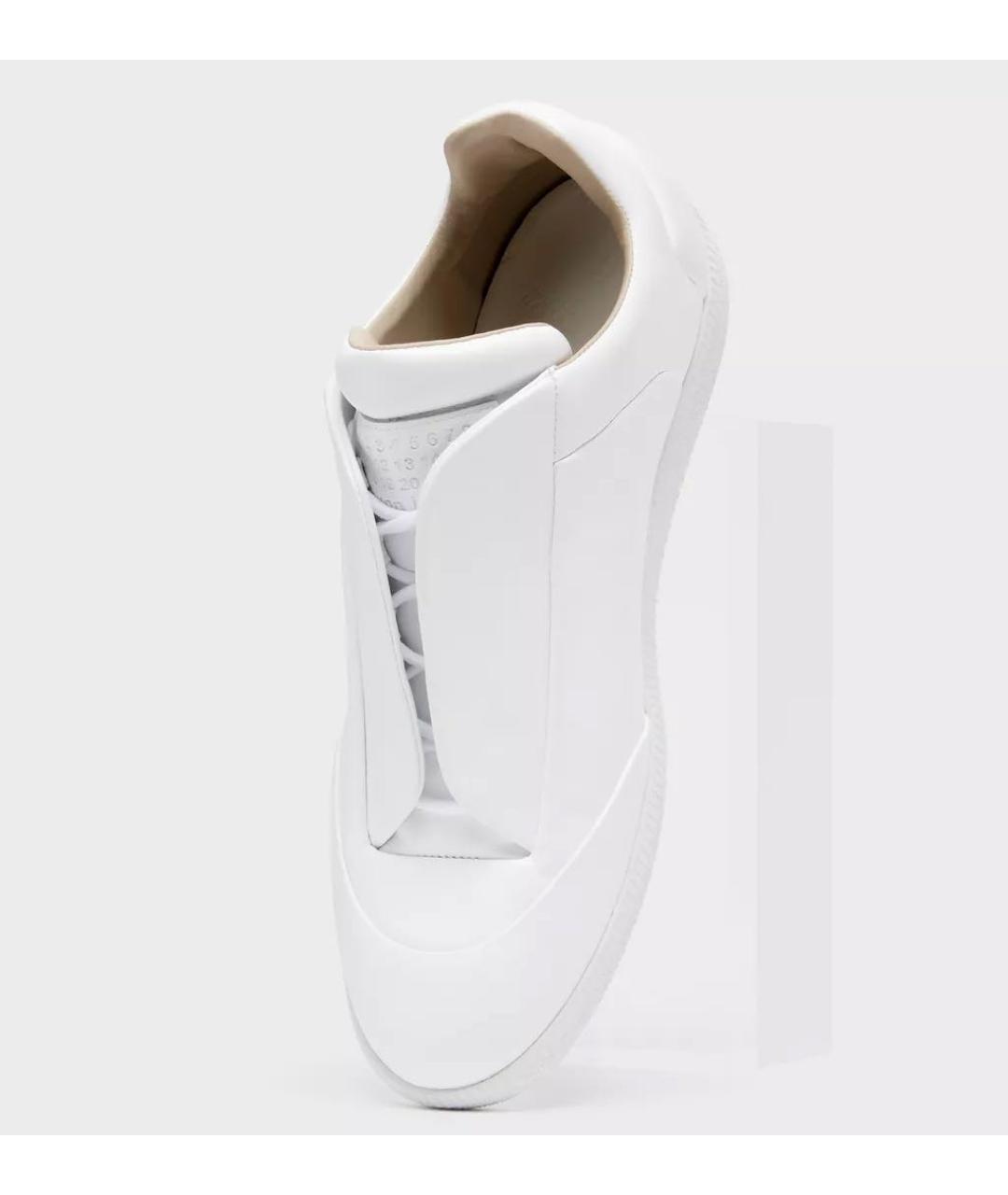 MAISON MARGIELA Белые кожаные низкие кроссовки / кеды, фото 2