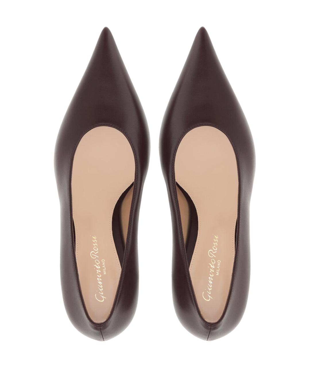 GIANVITO ROSSI Коричневые кожаные туфли, фото 4