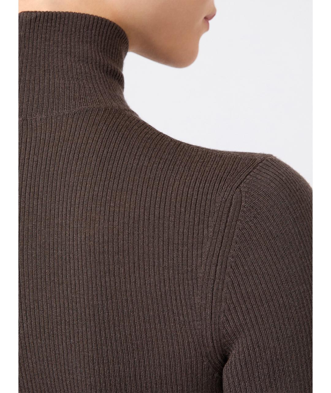 MAX MARA Коричневая шерстяная водолазка, фото 4
