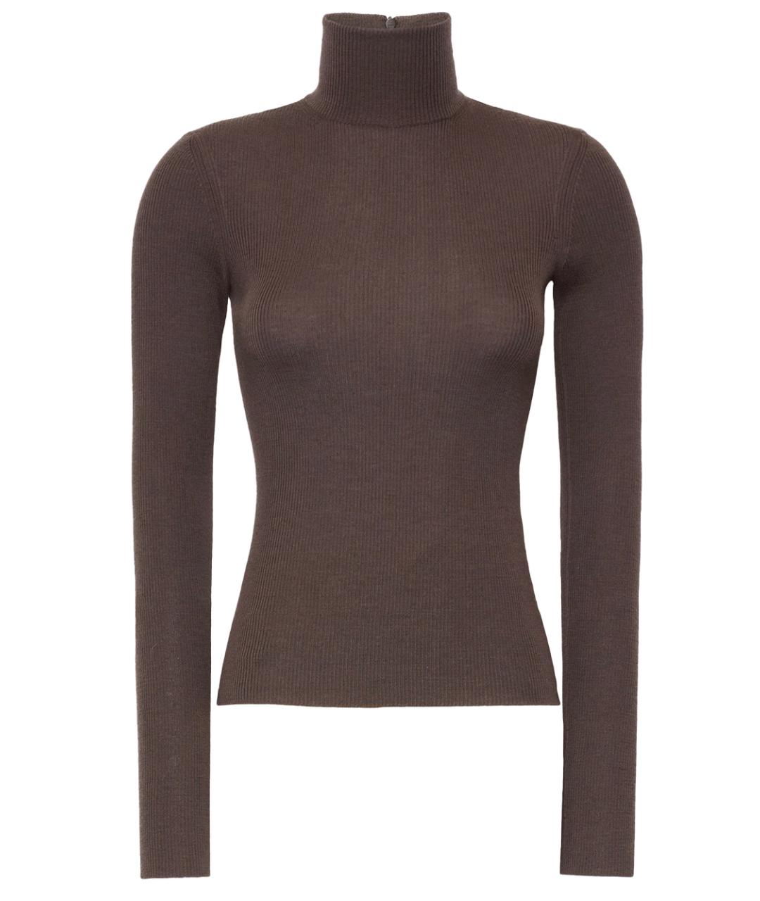 MAX MARA Коричневая шерстяная водолазка, фото 1