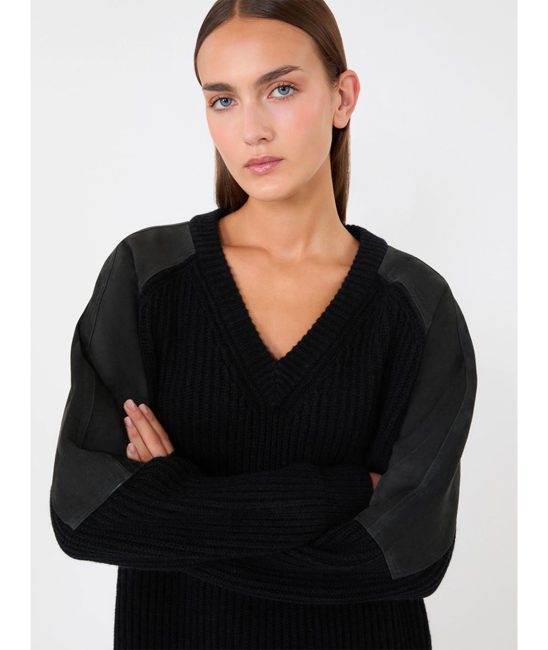 MAX MARA Черный шерстяной джемпер / свитер, фото 4