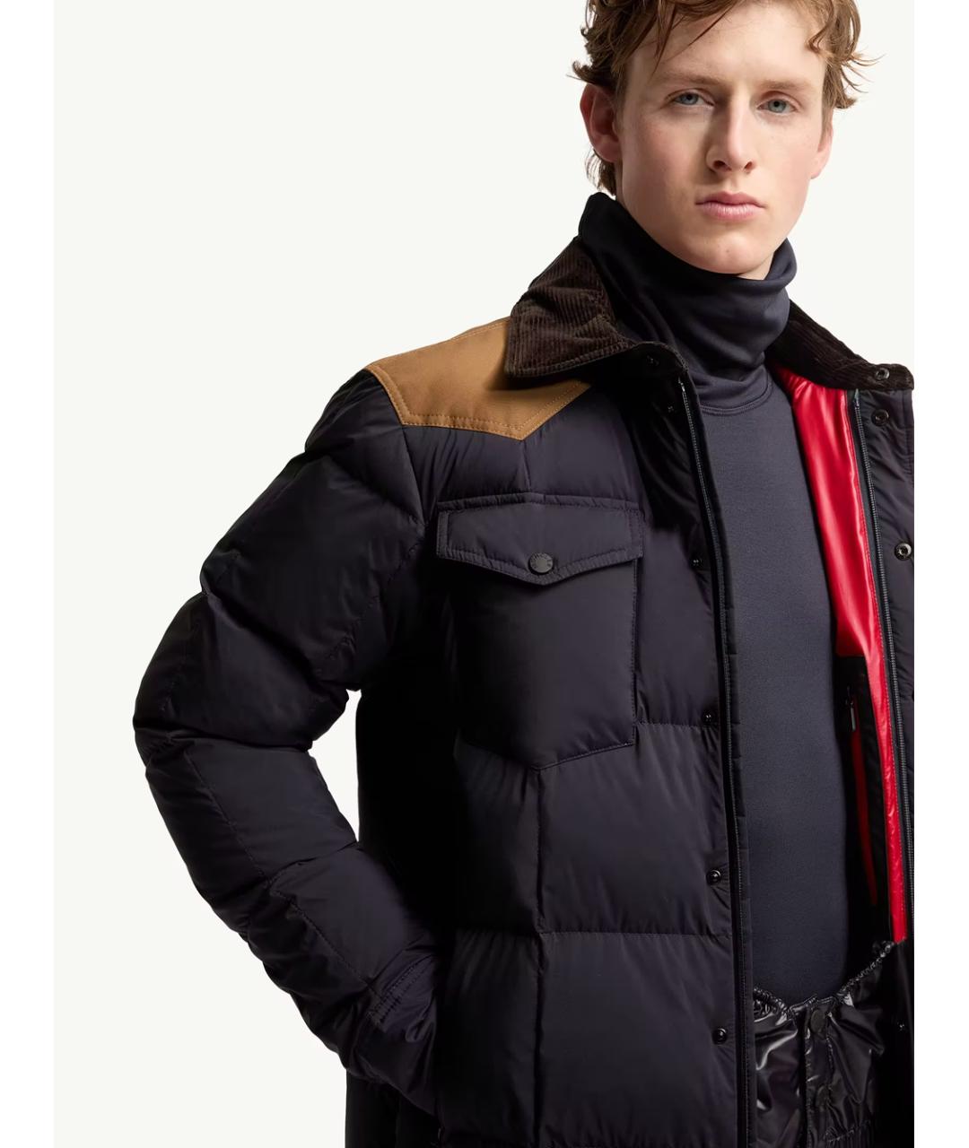 MONCLER Синий полиамидовый пуховик, фото 5