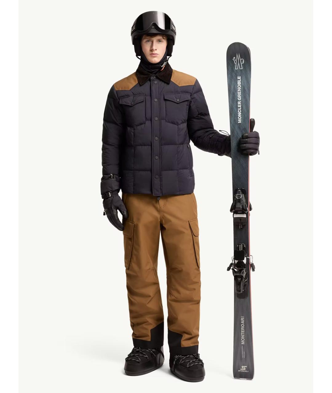 MONCLER Синий полиамидовый пуховик, фото 2